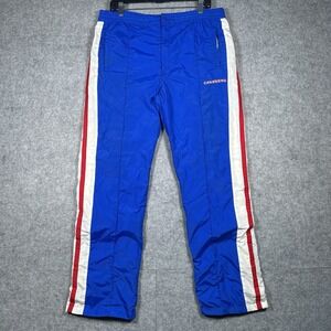 VINTAGE Canadians Starter Track Pants Mens Medium‎ Blue Nylon Baggy Windbreaker
